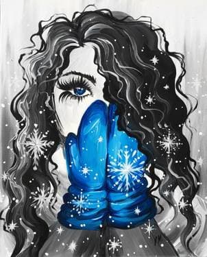 Blue mitts - Paint and sip event at Pacini Sainte-Julie in Sainte-Julie, QC - PaintNite.com