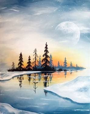 Crisp Winter Lake - Paint and sip event at Cider Mill Lounge in PORTLAND, OR - PaintNite.com