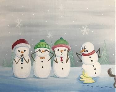 Frosty's Demise - Paint and sip event at TalkTales Entertainment in Los Angeles , CA - PaintNite.com