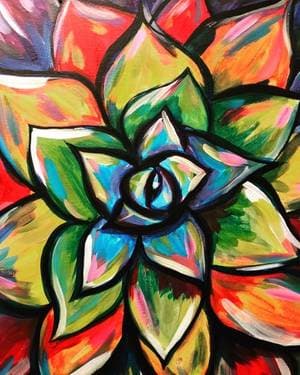 Succulent Splash - Paint Nite event in Davenport, IA