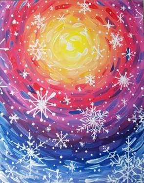Snowflake Sunset - Paint and sip event at IKEA Winnipeg  in Winnipeg, MB - PaintNite.com