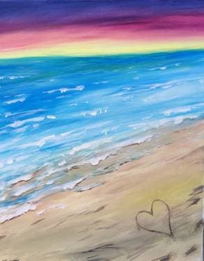 Love the Beach - Paint and sip event at The Shark Club (Barlow) in Calgary, AB - PaintNite.com