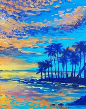 Bright Ocean Sky - Paint and sip event at Continental Treat  in Edmonton, AB - PaintNite.com