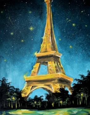 Paris Night - Paint and sip event at Woodrows (Tribeca) in New York, NY - PaintNite.com