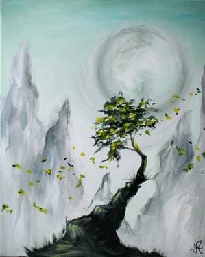 Green Cliff Tree - Paint Nite event in Salt Lake City, UT