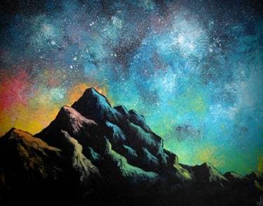 Starry Rainbow Mountain - Paint and sip event at Kirkland Resto Bar in Pierrefonds, QC - PaintNite.com