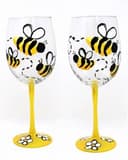 Honey Bee Wine Glasses thumbnail view