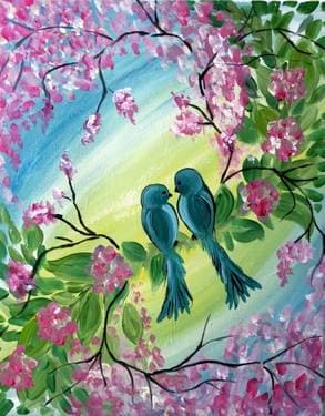 Spring Lovebirds - Paint Nite event in Richmond Hill, ON