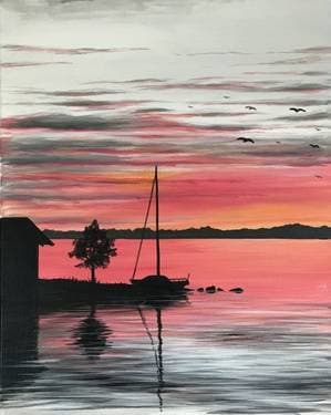 Late Evening Moorage - Paint and sip event at Joe's Crab Shack | Redondo Beach in Redondo Beach, CA - PaintNite.com
