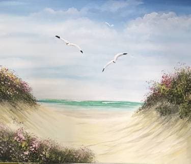 Flower Beach - Paint and sip event at The One Sixty Wine Bar & Cafe in Port Moody, BC - PaintNite.com