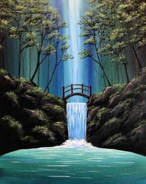 Blissful Falls - Paint and sip event at The Chateau Hotel & Lido Lounge in BLOOMINGTON, IL - PaintNite.com