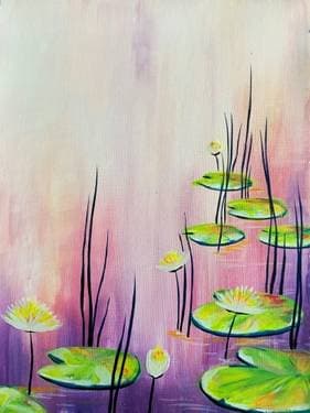 Purple Pond Lily Pads - Paint Nite event in Salt Lake City , UT
