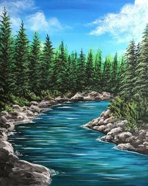 Golden Waters - Paint and sip event at NiceLife Cocktail Co. in Port Coquitlam, BC - PaintNite.com