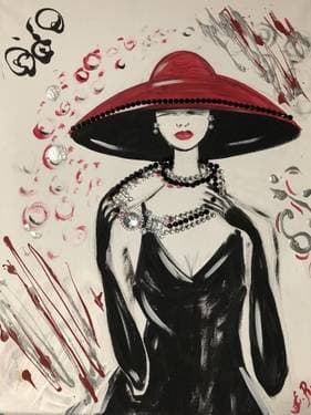 Lady in a Red Hat - Paint Nite event in Abbotsford , BC