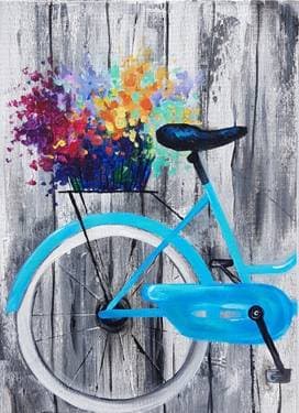 Blooming Bicycle - Paint and sip event at Home2 Suites by Hilton Downtown Phoenix in PHOENIX, AZ - PaintNite.com