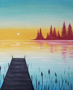 Summer Dock - Paint and sip event at Kelseys original roadhouse in Brampton, ON - PaintNite.com