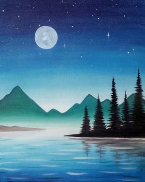Blue Summer Night - Paint and sip event at Smokeshow BBQ and Brew in TORONTO, ON - PaintNite.com