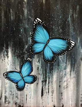 Blue Steel Butterflies - Paint and sip event at Kelseys Original Roadhouse in  Richmond Hill, ON - PaintNite.com