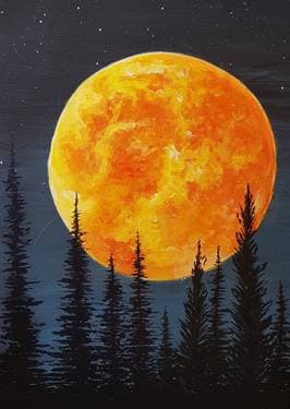 Blood Moon Rising - Paint Nite event in Marina Del Rey, CA