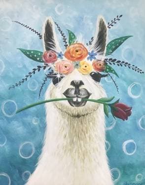 Lady Marma'Llama - Paint and sip event at Coral Tree Cafe Encino in Encino, CA - PaintNite.com