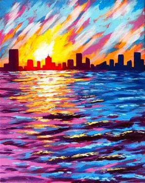 City On The Water - Paint and sip event at Canlan Sports- Langley Twin Rinks in Langley, BC - PaintNite.com