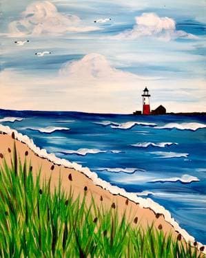 Long Island Lighthouse - Paint and sip event at The Heritage Center of Mt. Sinai  in Mt. Sinai, NY - PaintNite.com
