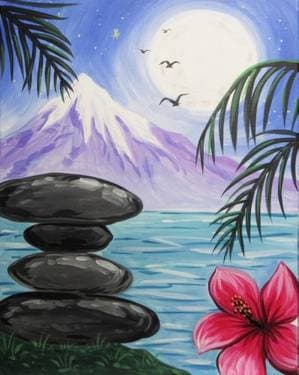 Zen Paradise - Paint and sip event at The Clove Art Complex in Gilroy, CA - PaintNite.com
