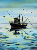 Fishing Boat Silhouette thumbnail view
