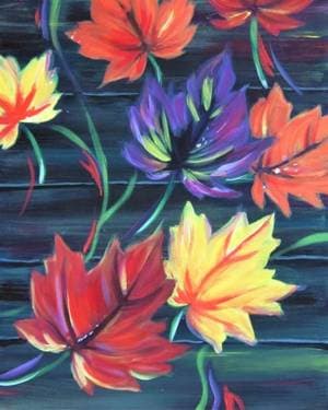Barnyard Autumn Leaves - Paint and sip event at Mountain Mike's Pizza in Rohnert Park, CA - PaintNite.com