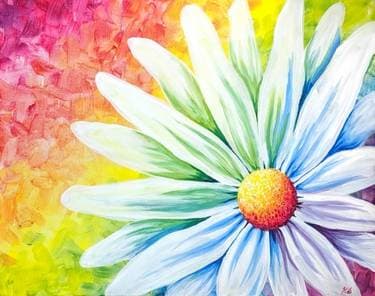 Rainbow Daisy III - Paint and sip event at Lord Hobo Brewing Company in WOBURN, MA - PaintNite.com