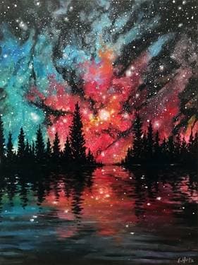 Forest Lake Galaxy - Paint and sip event at The Carousel Lounge in Anchorage, AK - PaintNite.com