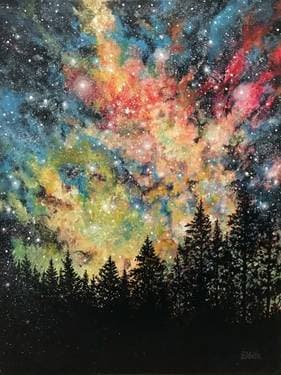 Galaxy Forest - Paint and sip event at Native Grill & Wings - Mesa in Mesa, AZ - PaintNite.com