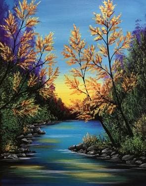 Bright Autumn - Paint and sip event at Boston Pizza West Springs in Calgary, AB - PaintNite.com