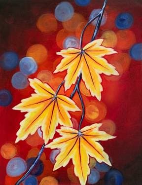 Glowing Autumn Leaves - Paint and sip event at Pete's Restaurant & Brewhouse in Rocklin, CA - PaintNite.com