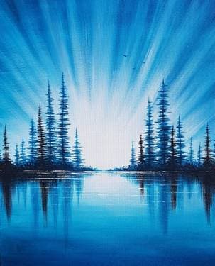 Sunrise Blues - Paint and sip event at St Louis Atrium in Toronto, ON - PaintNite.com