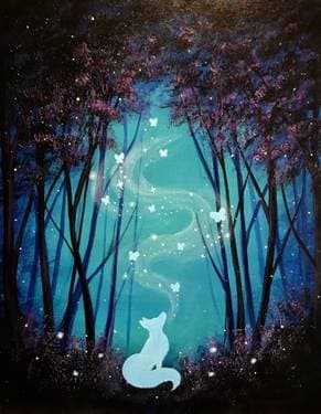 Fantasy Fox Forest - Paint Nite event in Pasadena , CA