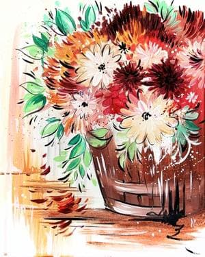 Fall Flower Bouquet - Paint Nite event in Salt Lake City , UT
