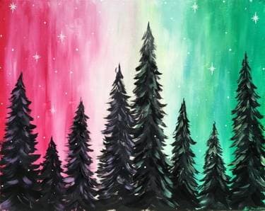 Holiday Forest - Paint and sip event at The Unicorn on 4 in Calgary, AB - PaintNite.com