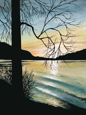 Cultus Lake Sunset - Paint and sip event at The People's Courts in PORTLAND, OR - PaintNite.com