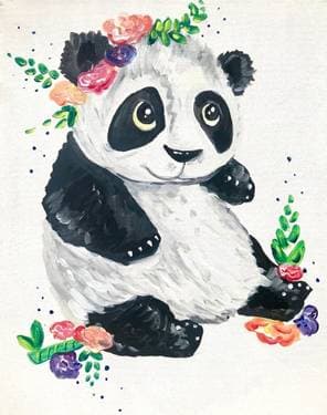 Panda Baby - Paint and sip event at Pope Memorial Humane Society - Cocheco Valley in Dover, NH - PaintNite.com