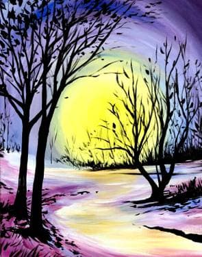 Glowing Winter - Paint Nite event in Coralville, IA