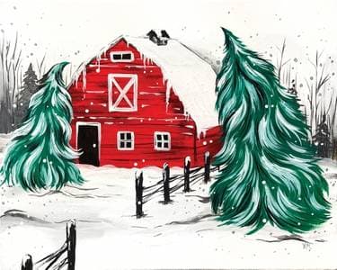 Red Winter Barn - Paint and sip event at Olde Sonoma Public House in Sonoma, CA - PaintNite.com