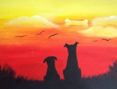 Dog Daze - Paint and sip event at @ the TRAX Public House in Spruce Grove, AB - PaintNite.com