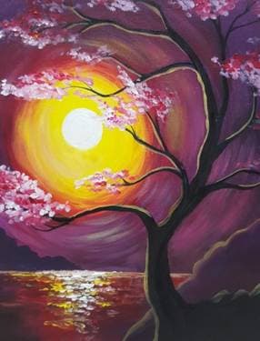 Sakura Sunset - Paint and sip event at Beyond the Pale Brewing Company in Ottawa, ON - PaintNite.com