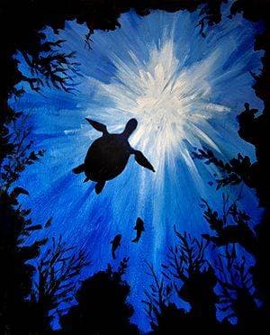 Sea Turtle - Paint and sip event at Score Pizza in Waterloo, ON - PaintNite.com