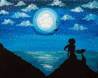 Moonlit Mermaid II - Paint and sip event at Eastbound Brewery in toronto, ON - PaintNite.com