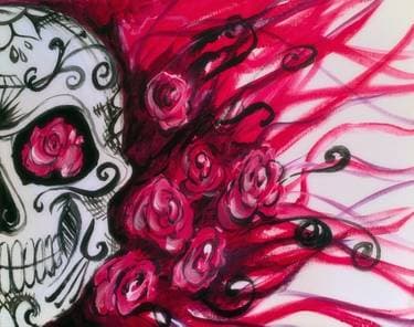 Calavera "Sugar Skull" Roses - Paint and sip event at Olde Sonoma Public House in Sonoma, CA - PaintNite.com