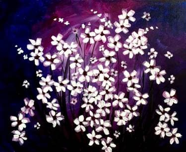 Moonlit Violets - Paint and sip event at Boston Pizza - Kingsway in Edmonton, AB - PaintNite.com