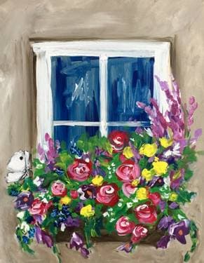 Window Box Blooms - Paint and sip event at Ricky's All Day Grill - Sherwood Park in Sherwood Park, AB - PaintNite.com