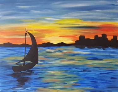 Boat in the Bay - Paint Nite event in Québec, QC